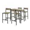 SoBuy Set de 5 bucăți de masă cu 4 scaune înalte, set de mobilier cu balcon, OGT14-HG