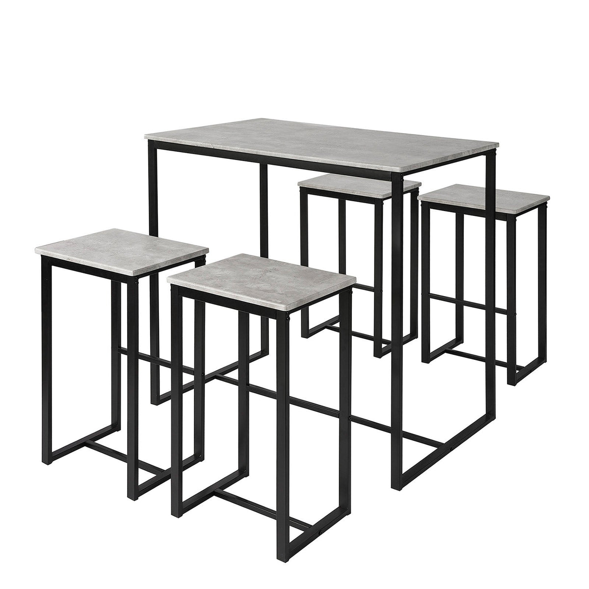 SoBuy OGT15-HG Set de 1 Table + 4 Tabourets Ensemble Table de Bar Bistrot