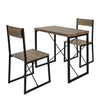 SoBuy OGT19-N Set 1 Masă + 2 Scaune Masă de dining Masă de bucătărie Set masă de balcon + 2 scaune cu spătar Mobilier de grădină