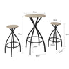SoBuy OGT21-SCH Set de 1 Table + 2 Tabourets Ensemble Table de Bar bistrot + 2 tabourets avec Repose-Pieds