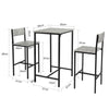 SoBuy OGT27-HG Set Masă Înaltă de Bucătărie cu 2 Scaune, Masă Bar Înaltă, Masă Tip Bar cu Scaun, Masă Bar Bucătărie, Masă Înaltă Exterior, MDF & Metal, Gri
