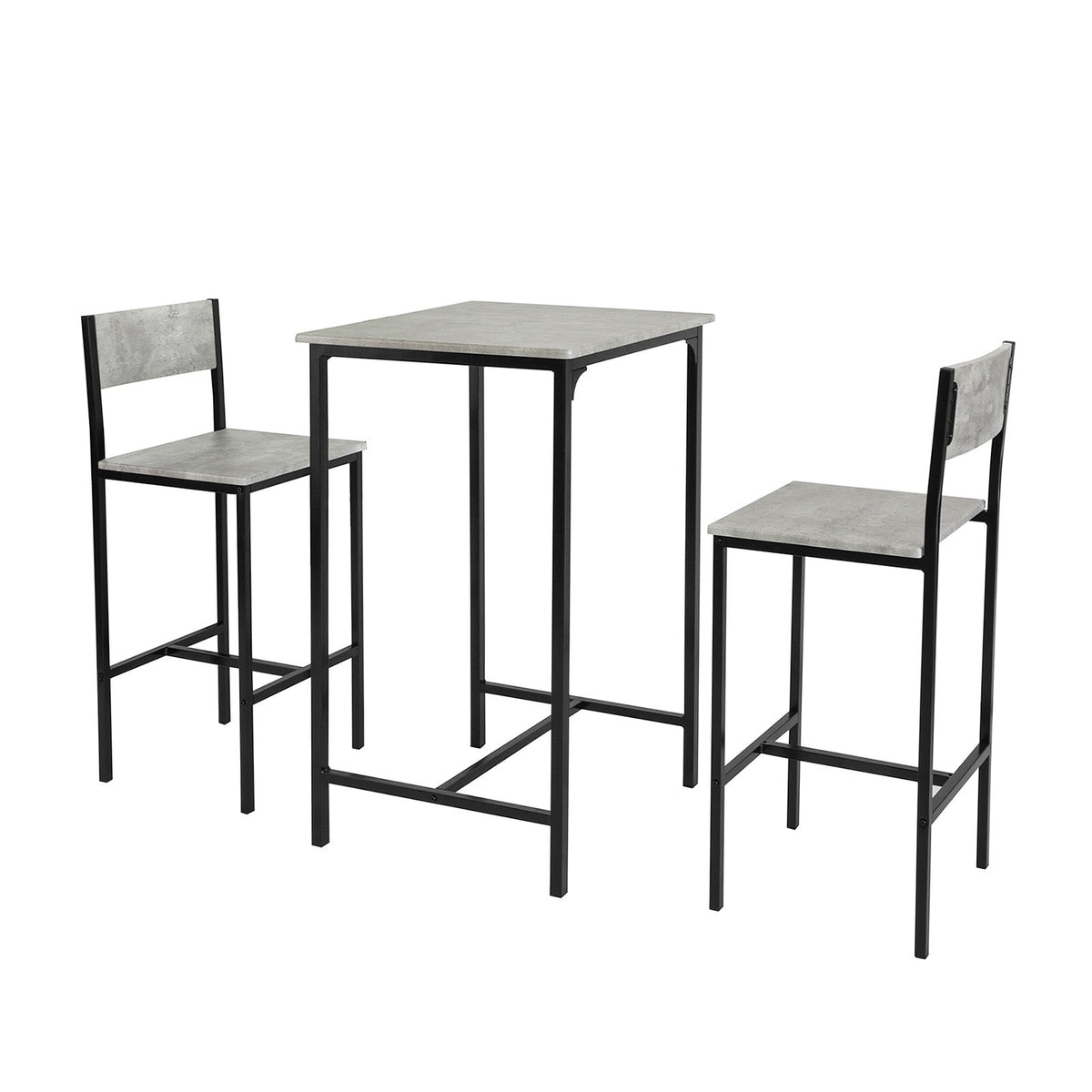 SoBuy OGT27-HG Ensemble Table Haute Mange Debout Cuisine avec 2 Tabourets, Table de Bar Haute, Mange Debout avec Tabouret, Ta