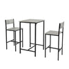 SoBuy OGT27-HG Set Masă Înaltă de Bucătărie cu 2 Scaune, Masă Bar Înaltă, Masă Tip Bar cu Scaun, Masă Bar Bucătărie, Masă Înaltă Exterior, MDF & Metal, Gri