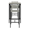 SoBuy Tabel cu 3 piese cu 2 scaune mobile cu bară în stil industrial, L60*P60*A97cm, OGT27-HG gri