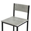 SoBuy Tabel cu 3 piese cu 2 scaune mobile cu bară în stil industrial, L60*P60*A97cm, OGT27-HG gri