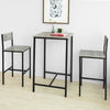 SoBuy OGT27-HG Set Masă Înaltă de Bucătărie cu 2 Scaune, Masă Bar Înaltă, Masă Tip Bar cu Scaun, Masă Bar Bucătărie, Masă Înaltă Exterior, MDF & Metal, Gri