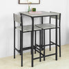 SoBuy OGT27-HG Set Masă Înaltă de Bucătărie cu 2 Scaune, Masă Bar Înaltă, Masă Tip Bar cu Scaun, Masă Bar Bucătărie, Masă Înaltă Exterior, MDF & Metal, Gri