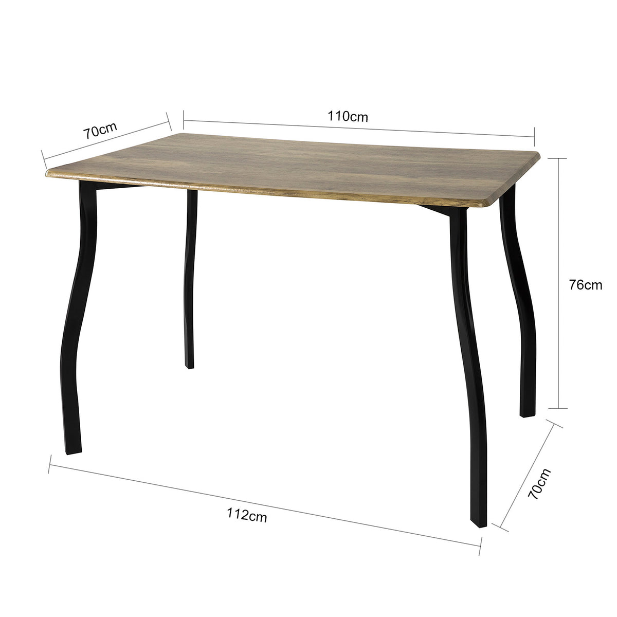 SoBuy OGT29-N Table à Manger en Métal Style Industriel Table de Cuisine Table de Repas