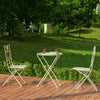 SoBuy OGT33-W Set de grădină bistro 3 piese pentru 2 persoane, 2 scaune de grădină + 1 masă bistro pliante