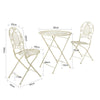 SoBuy OGT35-W Set 3 piese mobilier de grădină pentru 2 persoane, 2 scaune de grădină + 1 masă bistrou pliante