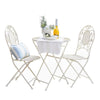SoBuy OGT35-W Set 3 piese mobilier de grădină pentru 2 persoane, 2 scaune de grădină + 1 masă bistrou pliante