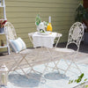 SoBuy OGT35-W Set 3 piese mobilier de grădină pentru 2 persoane, 2 scaune de grădină + 1 masă bistrou pliante