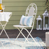 SoBuy OGT35-W Set 3 piese mobilier de grădină pentru 2 persoane, 2 scaune de grădină + 1 masă bistrou pliante