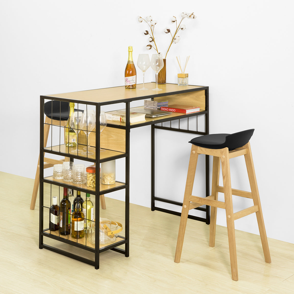 SoBuy OGT39-P Masă înaltă de bar Masă de bucătărie blat de bar blat de lucru