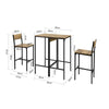 SoBuy Set de 3 bucăți de bară de masă cu 2 scaune înalte