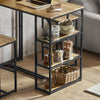 SoBuy Masă cu 3 piese cu 2 scaune, set de mobilier cu balcon, masă înaltă cu 3 rafturi OGT43-F