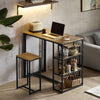 SoBuy Masă cu 3 piese cu 2 scaune, set de mobilier cu balcon, masă înaltă cu 3 rafturi OGT43-F