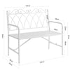 SoBuy OGT45-W Banc de Grădină Exterior 2 Persoane din Metal Banc Exterior pentru Balcon, Gazon, Terasă
