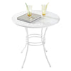 SoBuy OGT46-W Masă de grădină rotundă Ø 70 cm Masă de bistro Masă rotundă pentru bucătărie sau terasă exterioară