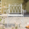 SoBuy OGT47-W Scaun de grădină pentru exterior pentru 1 persoană din metal Fotoliu de grădină cu cotiere pentru balcon, terasă