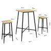 SoBuy OGT48-N Set Masă și 2 Scaune de Bar Set Masă de Bar + Scaune de Bar Sufragerie și Living