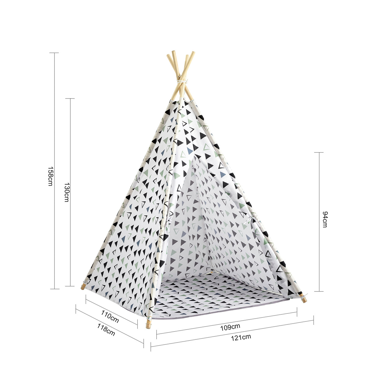 SoBuy OSS03-A02 Cort pentru copii Tipi cu saltea Cort de joacă pentru copii Indian Teepee