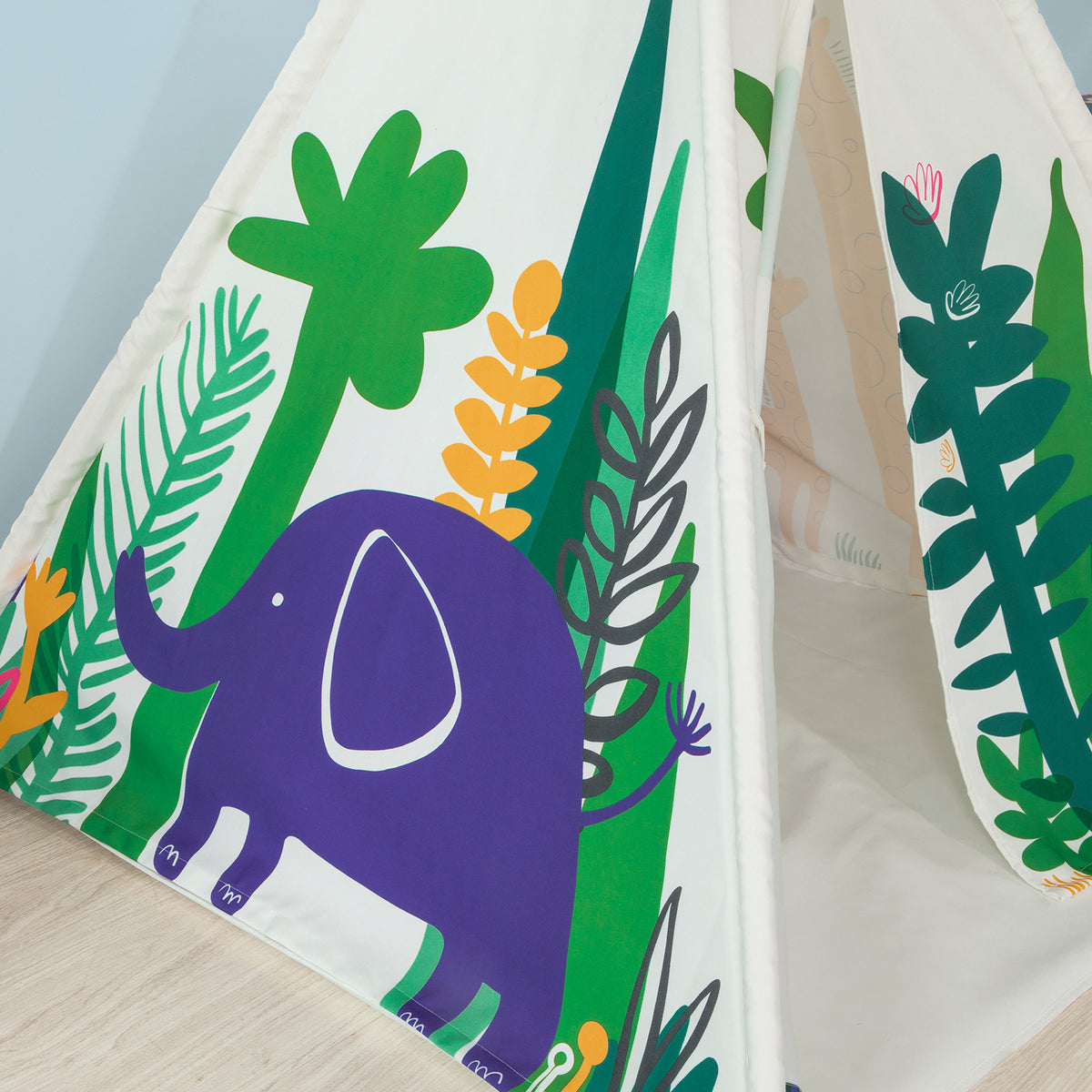 SoBuy OSS03-F Tipi Tente pour Enfant Dessin animé Forêt avec Tapis De Sol