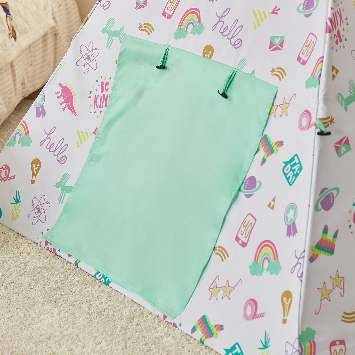 SoBuy OSS06 Tipi Enfant avec Sac de Transport Tente Indian Teepee Tente de Jeu pour garçons et Filles, Cadeau Enfants