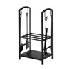 SoBuy SDA01-SCH Porte Bûches Serviteur de Cheminée avec 4 Outils Ensemble d‘outilspour Intérieur Extérieur