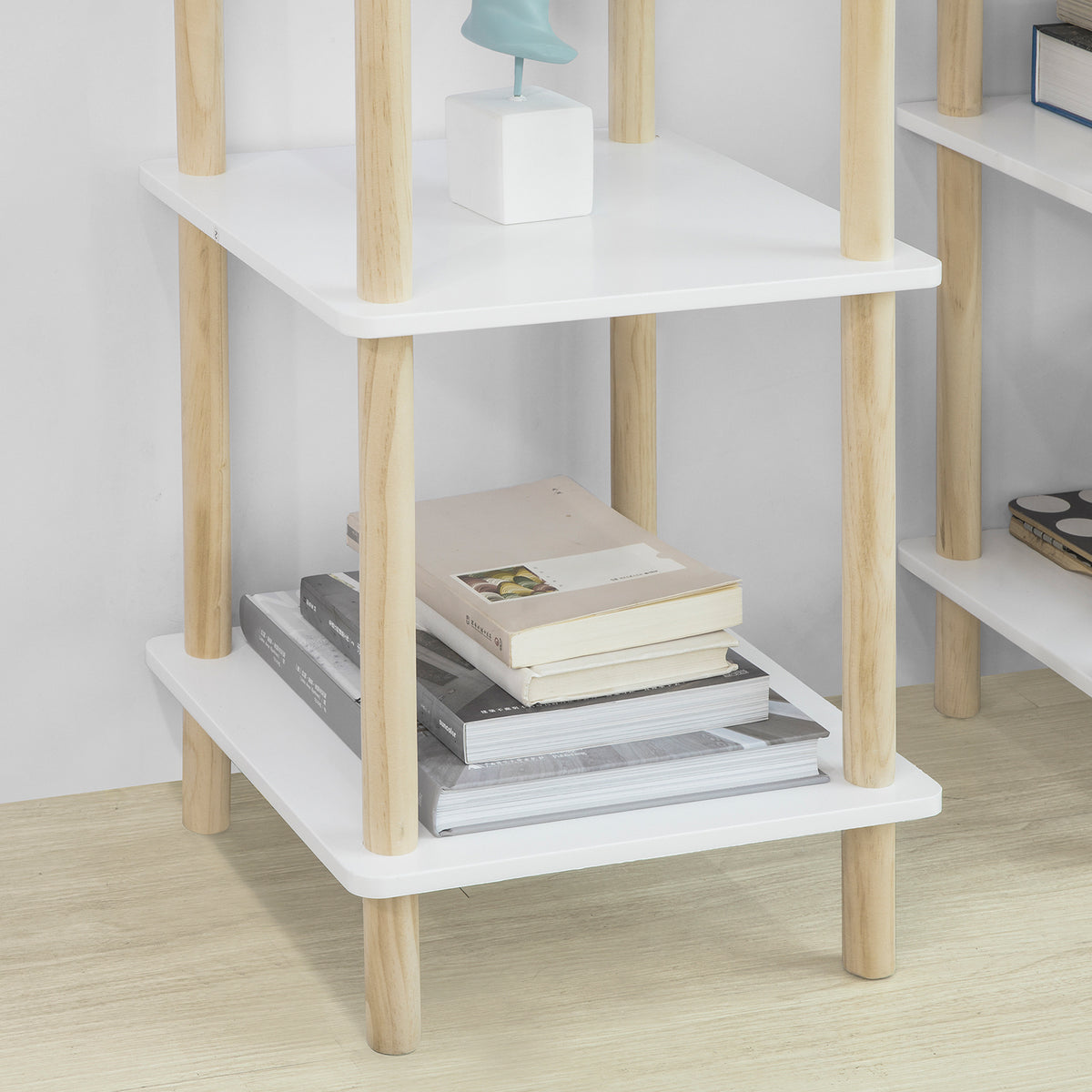SoBuy STR03-K-WN Raft de depozitare Bibliotecă Raft cu 4 polițe Raft de bucătărie