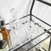 SoBuy SVW03-Sch Cărucior de bar cu mâner și 2 rafturi, structură metalică și blat de sticlă
