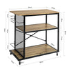 SoBuy SVW05-N Cărucior de Bar, Servitor de Stil Industrial, Servitor cu 3 Nivele cu Roți, Raft de Bucătărie