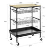 SoBuy SVW09-SCH Chariot de Rangement à l'île de Cuisine Desserte à roulettes avec Plateau Repas Amovible