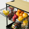 SoBuy SVW09-SCH Chariot de Rangement à l'île de Cuisine Desserte à roulettes avec Plateau Repas Amovible