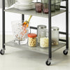 SoBuy SVW16-HG Cărucior de Bar, Serviciu în Stil Industrial, pentru Cuptor cu Microunde, cu 3 Rafturi și 1 Mâner