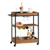 SoBuy SVW19-N Chariot de Service à roulettes à 3 Niveaux avec Plateau Amovible