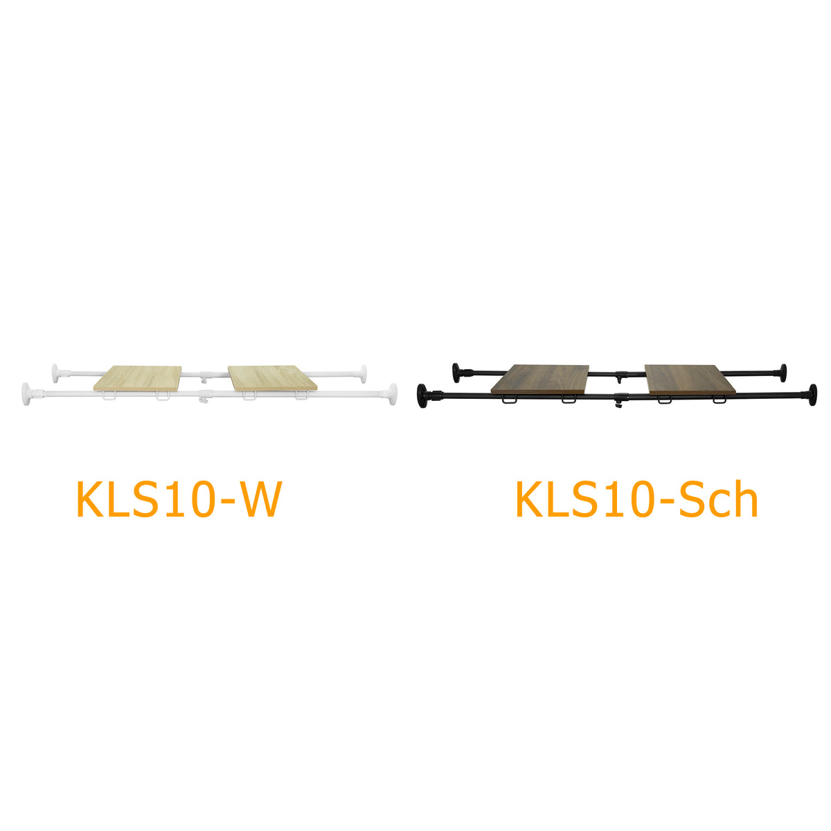 SoBuy KLS10-SCH Étagère Murale Flottante Organisateur Séparateurs d'étagères Étagère de Tension réglable Extensible de 75-127 cm, Noir