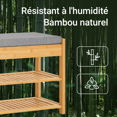 SoBuy FSR49-N Banc pentru Pantofi cu Raft și Sertare Laterale pentru Hol Intrare – 55x30x46 cm, Natur