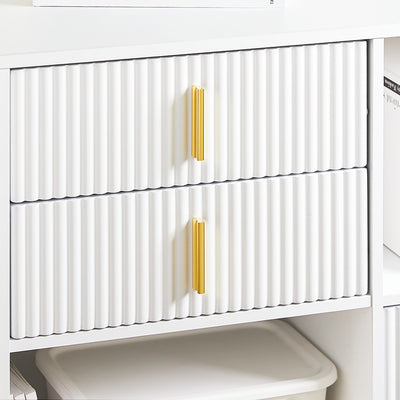 SoBuy ASK11-W Comodă Imprimantă și Depozitare Birou, Dulap de Birou cu 3 Sertare și 2 Compartimente Deschise, Mobilier Compact pentru Imprimantă, Alb 80x40x75 cm