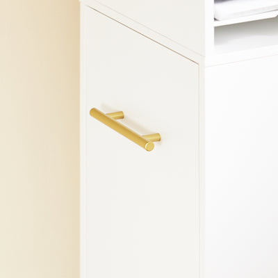 SoBuy ASK12-W Mobilier Imprimantă cu roți Suport Imprimantă Rulabil Dulap de Birou cu Compartimente Mobilier Mic de Depozitare Birou Compact 60x33x100 cm Alb