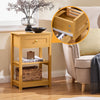 SoBuy FBT46-N Noptieră cu 1 sertar și 2 rafturi, Masă laterală modernă, Natur, L45 x l30 x H68cm