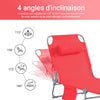 SoBuy OGS35-R Șezlong Pliabil de Grădină Exterior, Șezlong pentru Plajă cu Pernă, Șezlong Relaxant cu Buzunar Lateral, Mobilier Confortabil de Grădină pentru Terasă, Plajă, Piscină, Roșu 155x56x81cm