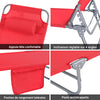 SoBuy OGS35-R Șezlong Pliabil de Grădină Exterior, Șezlong pentru Plajă cu Pernă, Șezlong Relaxant cu Buzunar Lateral, Mobilier Confortabil de Grădină pentru Terasă, Plajă, Piscină, Roșu 155x56x81cm