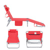 SoBuy OGS35-R Șezlong Pliabil de Grădină Exterior, Șezlong pentru Plajă cu Pernă, Șezlong Relaxant cu Buzunar Lateral, Mobilier Confortabil de Grădină pentru Terasă, Plajă, Piscină, Roșu 155x56x81cm