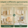 SoBuy KLS03-II-W Suport telescopic robust pentru haine - Dulap deschis reglabil cu bare, Cuier pentru dormitor/dressing, Alb
