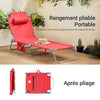SoBuy OGS35-Rx2 Set de 2 Șezlonguri de Grădină Pliabile, Șezlong de Soare cu Pernă, Scaun Relaxant cu Buzunar Lateral, Mobilier de Grădină pentru Terasă, Plajă, Piscină, Negru 155x56x81 cm