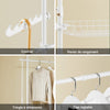 SoBuy KLS04-II-W Suport telescopic pentru haine, rezistent - Dulap deschis reglabil cu bare și rafturi, Cuier pentru dormitor/dressing, Alb
