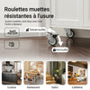 SoBuy FKW22-WN Cărucior de bucătărie cu roți și blat din INOX, 1 Sertar, 1 Raft și 2 Uși, Cărucior multifuncțional – 60x45x92 cm, Alb și Natural