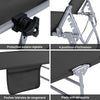 SoBuy OGS48-SCH Șezlong de grădină pliabil cu pernă, șezlong de relaxare cu parasolar și buzunar lateral, mobilier de grădină pentru terasă, plajă, piscină, negru 155x56x81cm