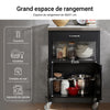 SoBuy FKW22-SCH Cărucior de Bucătărie cu Roți, cu Blat din INOX, 1 Sertar, 1 Etajeră și 2 Uși, Cărucior Multifuncțional – 60x45x92 cm, Negru